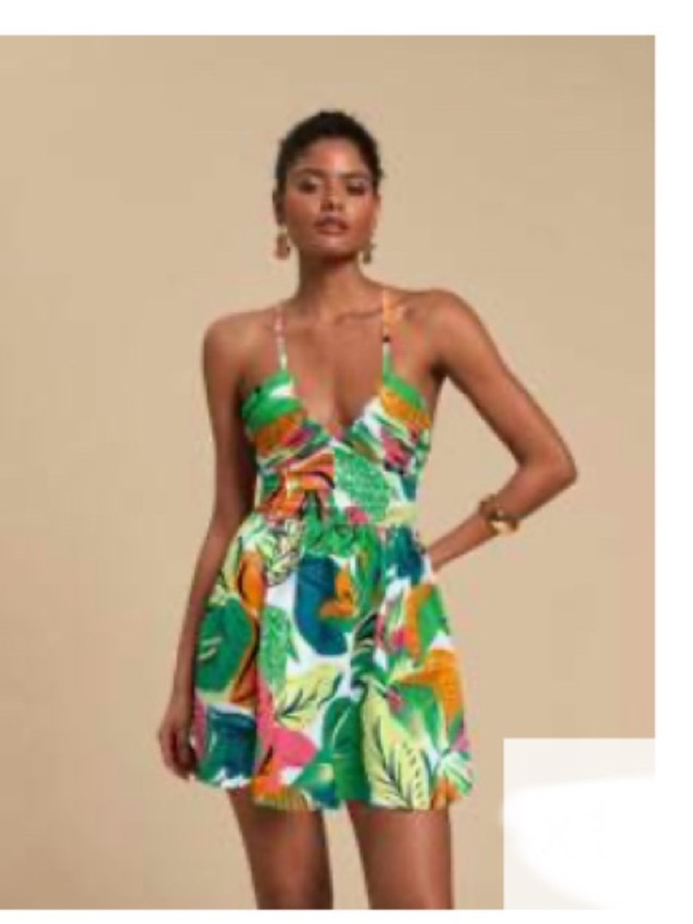 Tropical Green Multicolor Sundress